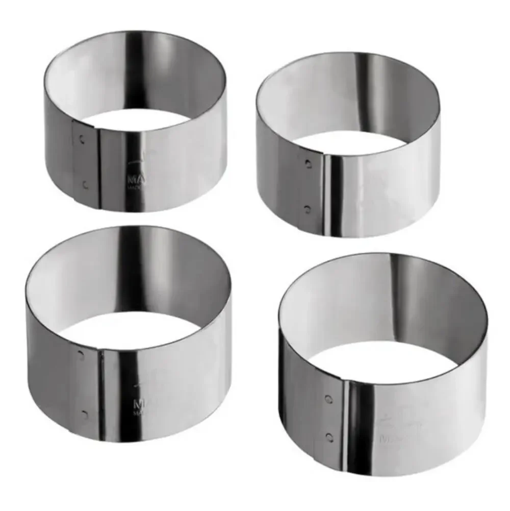 MATFER BOURGEAT Pro Stainless Steel Tarte Ring Set of 4 D50mm H50mm NWT